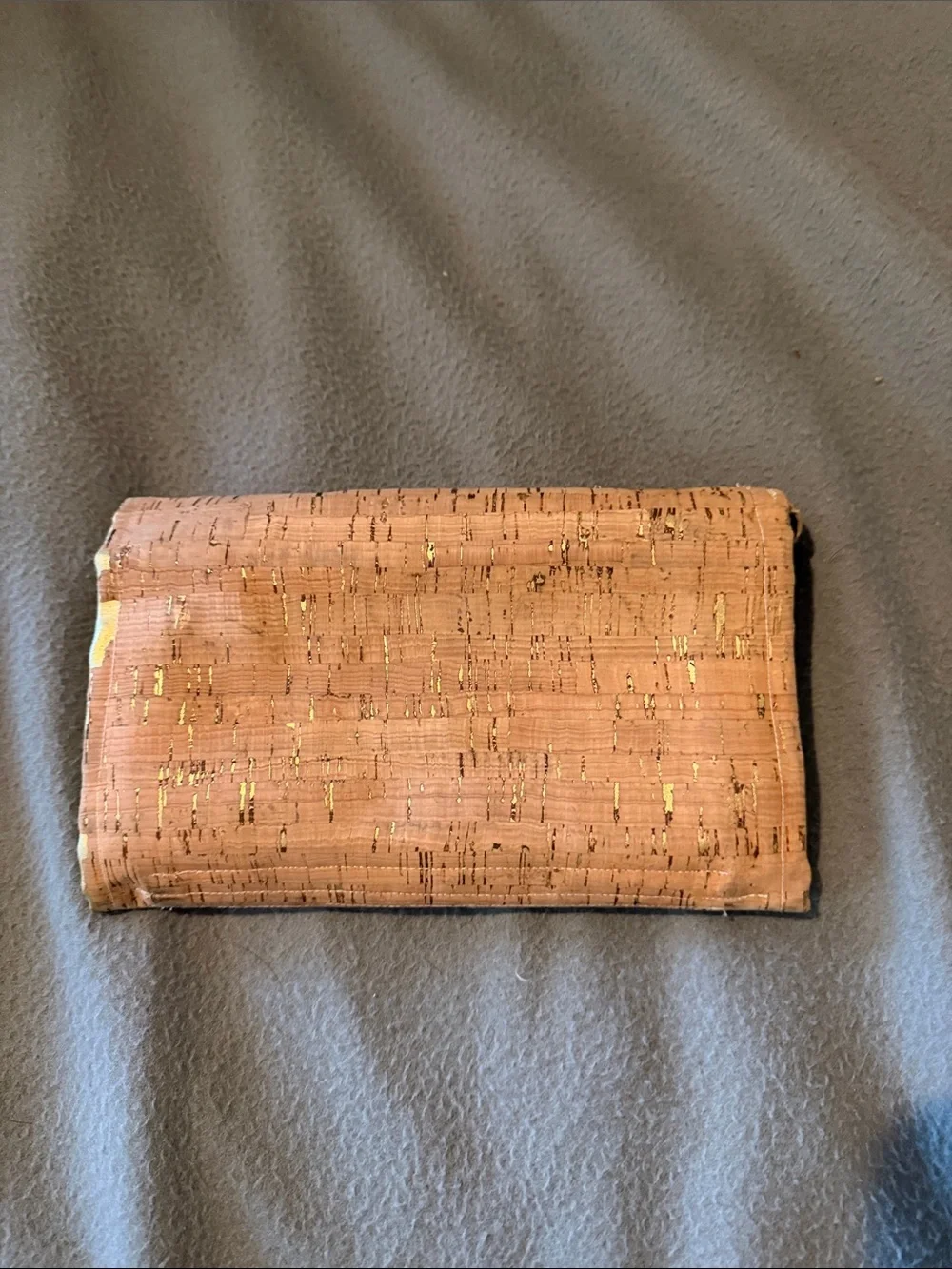 Handmade Cork Turtle Print Wallet - Natural Cork with Colorful Turtle Accents